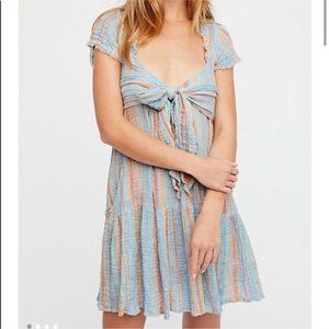 Free People One Maia Striped Wrap Mini Dress XS